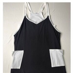 Ces Femme Black White Colorblock Pocket romper  XL Made in USA